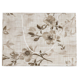 Decoratieve tas met bruin bloemontwerp groot cadeauzakje