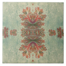  Decoratieve Tegel Duo: Groen en Reddish-Brow