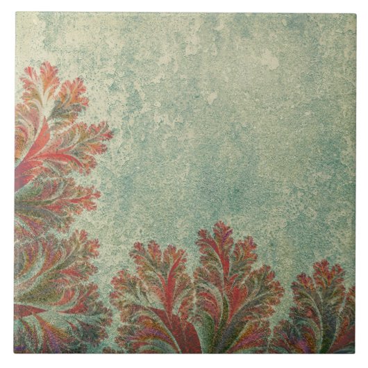  Decoratieve Tegel Duo: Groen en Reddish-Brow Tegeltje (Voorkant)