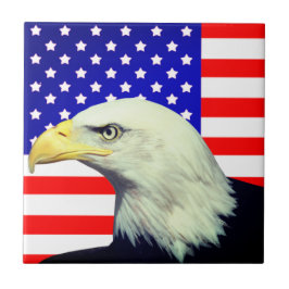 Decoratieve Tegel met Amerikaanse vlag en Eagle Tegeltje