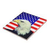 Decoratieve Tegel met Amerikaanse vlag en Eagle Tegeltje (Zijkant)