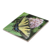 Decoratieve tegel met geelbruinstaartje tegeltje (Zijkant)