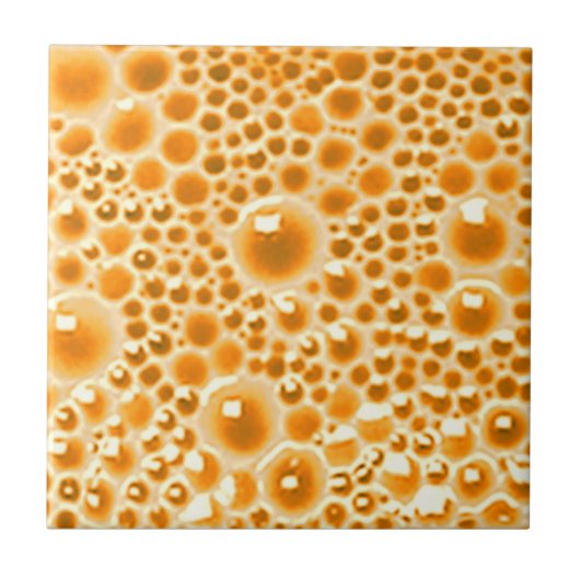 Decoratieve Tegel met luchtbellen, oranje marmelad Tegeltje (Voorkant)