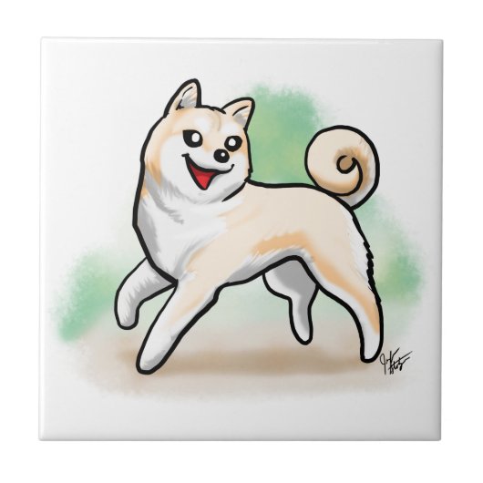 Decoratieve tegel Shiba Inus Tegeltje (Voorkant)