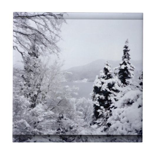 Decoratieve tegel van het meer Nojiri Tegeltje (Voorkant)