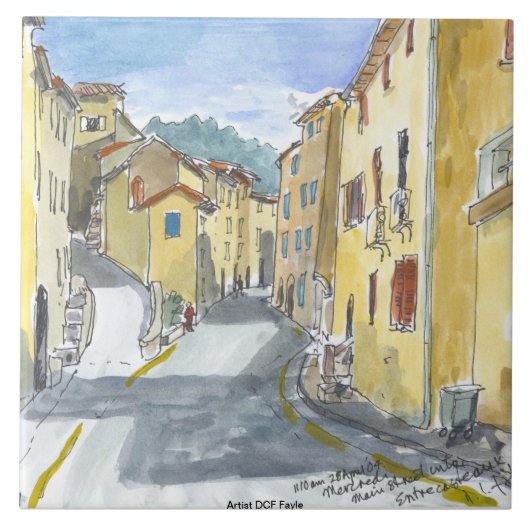 Decoratieve tegel voor Franse Streetscape Tegeltje (Voorkant)