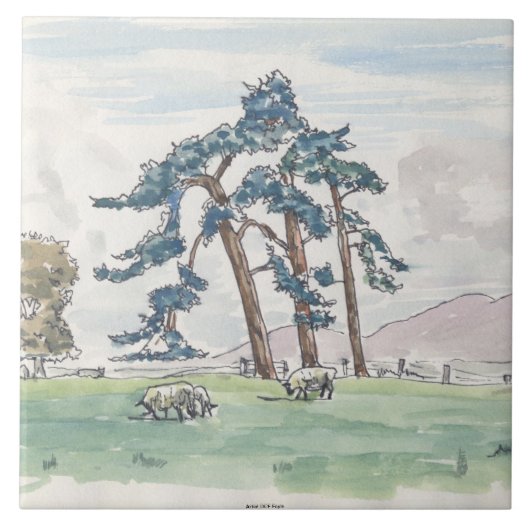 Decoratieve tegel voor het Engelse platteland Tegeltje (Voorkant)