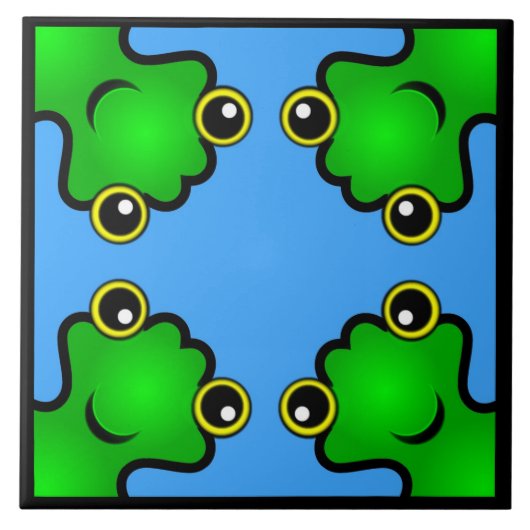 Decoratieve Tegels - Frogs Doodle Tegeltje (Voorkant)
