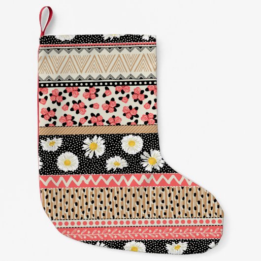 Decoratieve Tegels: Patchwork bloempatroon Kleine Kerstsok (Voorkant)
