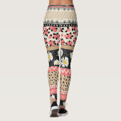 Decoratieve Tegels: Patchwork bloempatroon Leggings (Achterkant)