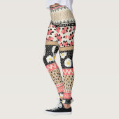 Decoratieve Tegels: Patchwork bloempatroon Leggings (Links)