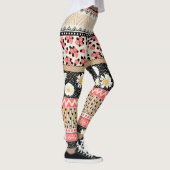 Decoratieve Tegels: Patchwork bloempatroon Leggings (Rechts)