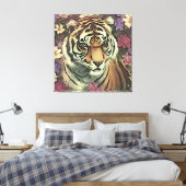 Decoratieve Tiger Bloem Canvas Print (Insitu (Slaapkamer))