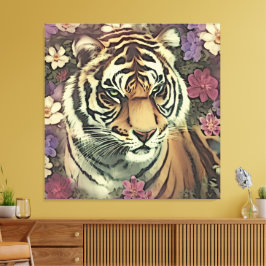 Decoratieve Tiger Bloem Canvas Print