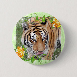 Decoratieve tijgerButtonnen Ronde Button 5,7 Cm