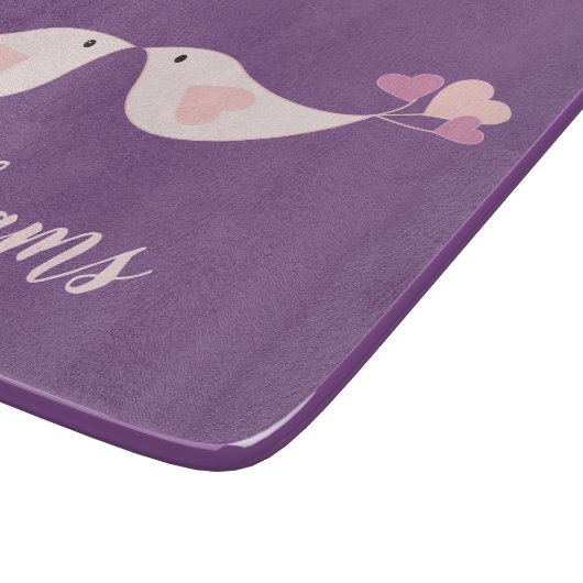 Decoratieve Tortelduifjes Snijplank (Hoek)