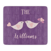 Decoratieve Tortelduifjes Snijplank (Voorkant)