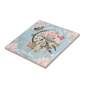 Decoratieve trendy  Franse letters Floral Tegeltje (Zijkant)