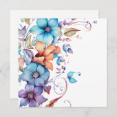 Decoratieve tropische Waterverf bloemen (Voorkant / Achterkant)