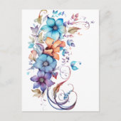 Decoratieve tropische Waterverf bloemen Briefkaart (Voorkant)