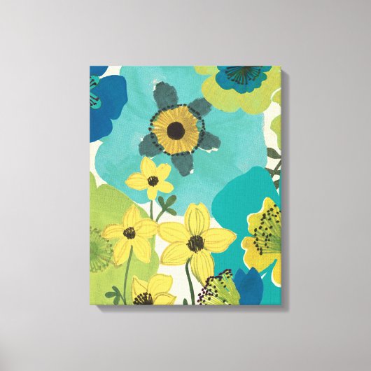 Decoratieve tuinbloemen canvas afdruk (Voorkant)