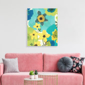 Decoratieve tuinbloemen canvas afdruk (Insitu (Woonkamer))