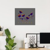 decoratieve tulpenbloemen afdrukken poster (Thuiskantoor)