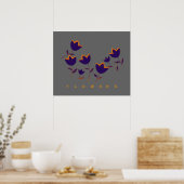 decoratieve tulpenbloemen afdrukken poster (Keuken)