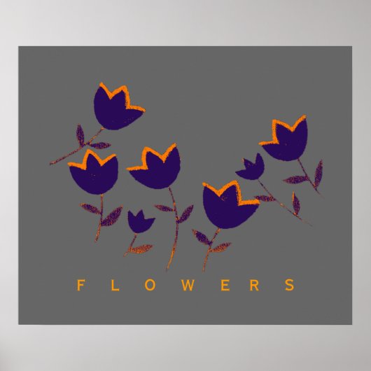 decoratieve tulpenbloemen afdrukken poster (Voorkant)