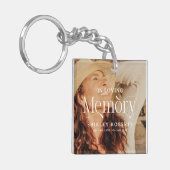 Decoratieve typografie foto condoleance sleutelhanger (Voorkant Links)