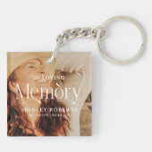 Decoratieve typografie foto condoleance sleutelhanger (Achterkant)