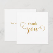 Decoratieve Typografische Gouden Dank u Kaart (Voorkant / Achterkant)