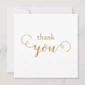 Decoratieve Typografische Gouden Dank u Kaart (Voorkant)