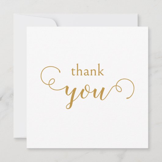 Decoratieve Typografische Gouden Dank u Kaart (Voorkant)