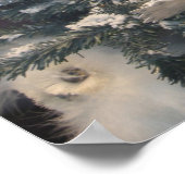Decoratieve uil op kerstboom poster (Hoek)