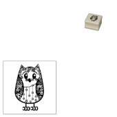 Decoratieve Uil Wood Art Stamp Rubberstempel (Gestempeld)