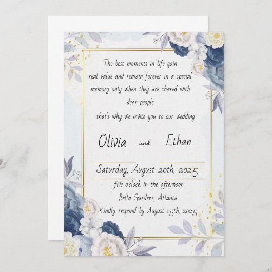 Decoratieve uitnodiging met liefde (Voorkant / Achterkant)