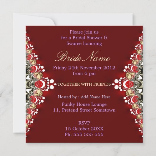 Decoratieve uitnodiging van de partij van het Vrij (Achterkant)