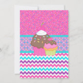 Decoratieve uitnodiging voor Cupcake Party (Achterkant)