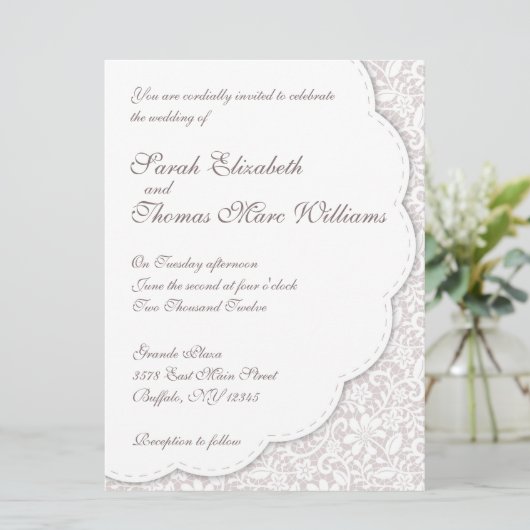 Decoratieve uitnodiging voor weddenschappen (Staand voorkant)