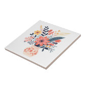 Decoratieve Vaas en bloemen geïllustreerd Tegeltje (Zijkant)