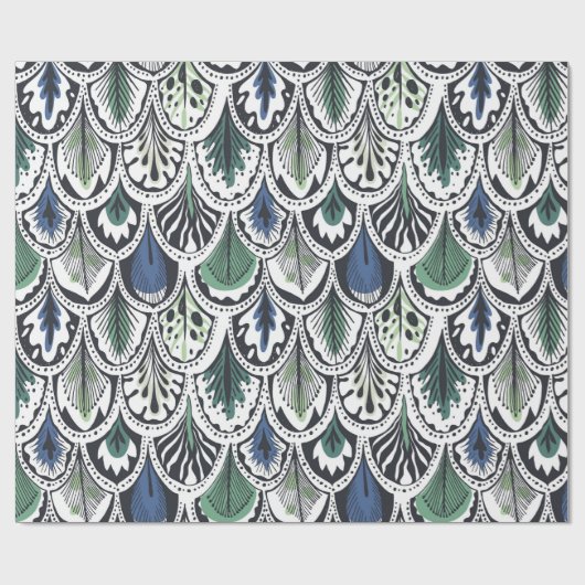 Decoratieve veren cadeaupapier (Vlak)