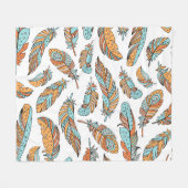 Decoratieve veren: met de hand getekende kunst fleece deken (Voorkant (Horizontaal))
