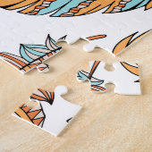 Decoratieve veren: met de hand getekende kunst legpuzzel (Zijkant)
