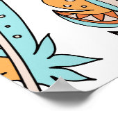 Decoratieve veren: met de hand getekende kunst poster (Hoek)