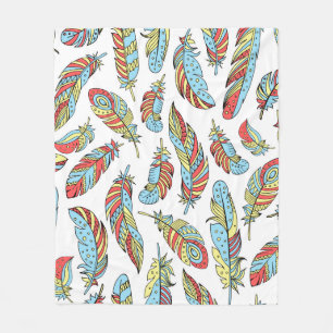 Decoratieve veren naadloos patroon. Handtekening v Fleece Deken