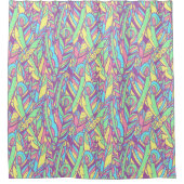 Decoratieve veren schotelgordijn douchegordijn (Voorkant)