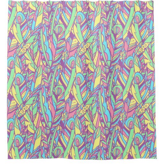 Decoratieve veren schotelgordijn douchegordijn (Voorkant)