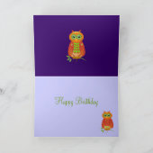 Decoratieve verjaardagskaart met uilen kaart (Binnen)