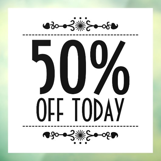 Decoratieve verkoopkorting raamsticker (Vel 3)